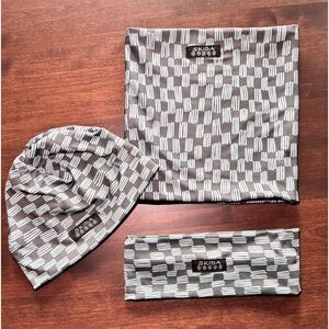 Skida hat, headband, fleece lined neck warmer,
